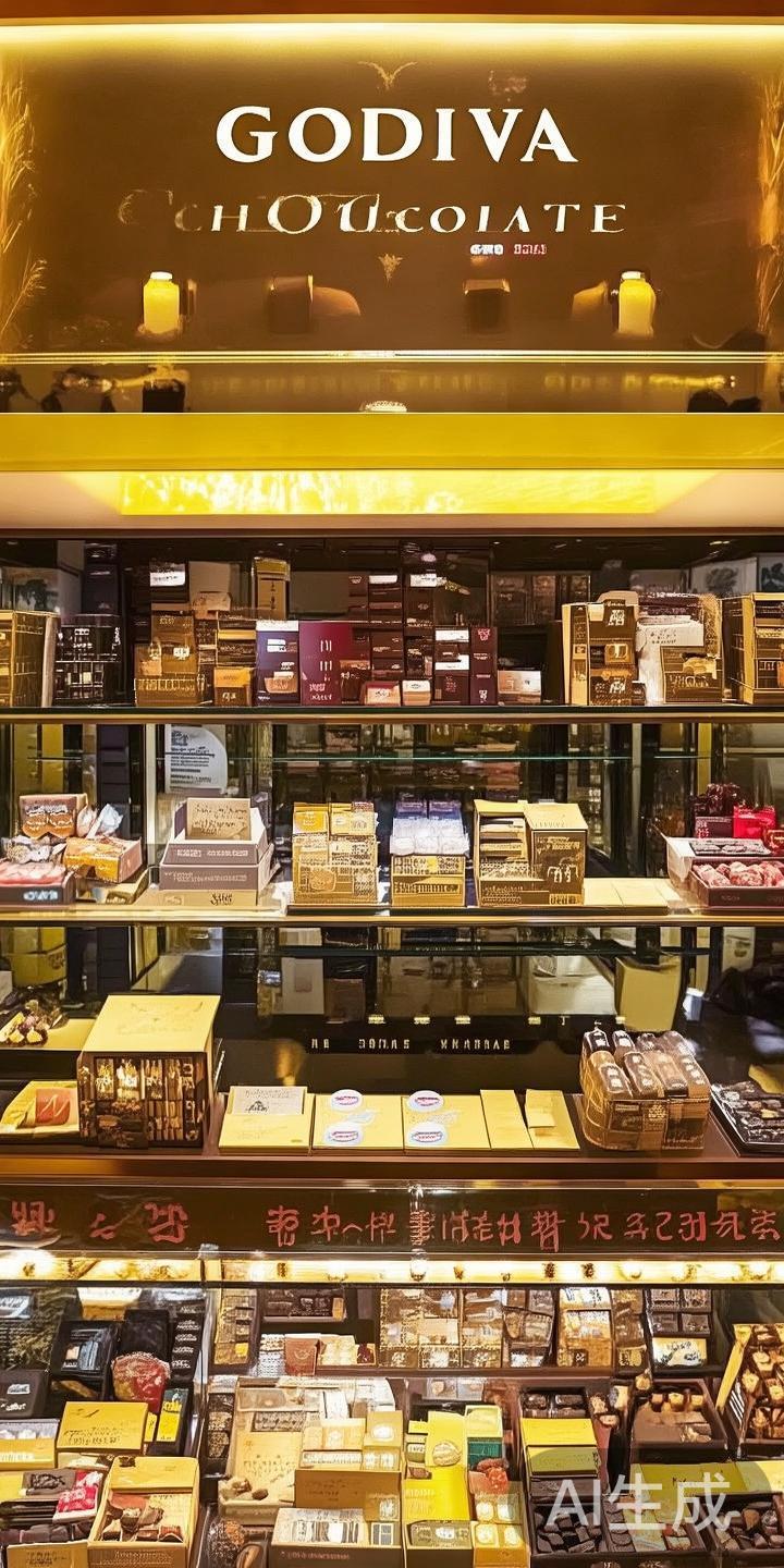 在澳门威尼斯人店内，Godiva巧克力店呈现出琳琅
